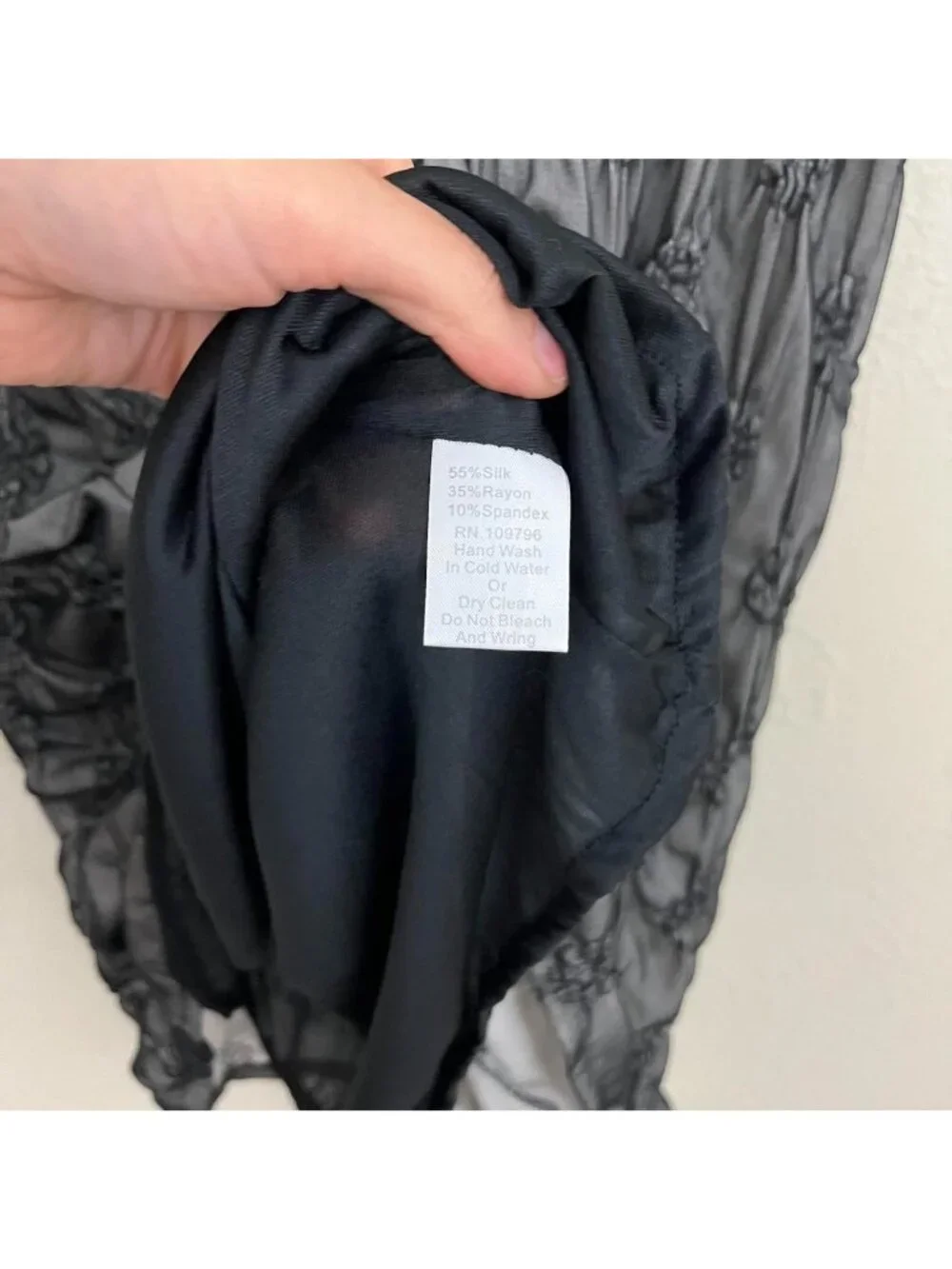 black floral quirky whimsical whimsygoth grunge mesh silk blend midi skirt - Picture 8 of 8